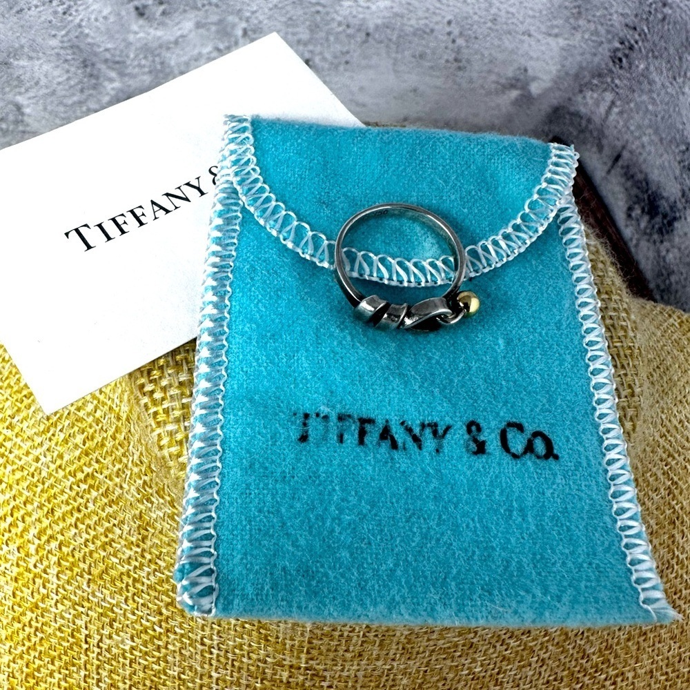 TIFFANY Hook & Eye Women's Ring, 18k Gold & Silver 925, Size 6​ EUC​​